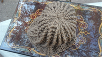 Beautiful handmade brown winter hat